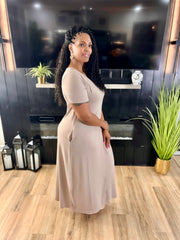 HAVANA V-Neck Short Sleeve Maxi Dress