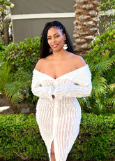 INDIA Sexy Off the Shoulder Mesh Ruffle Dress